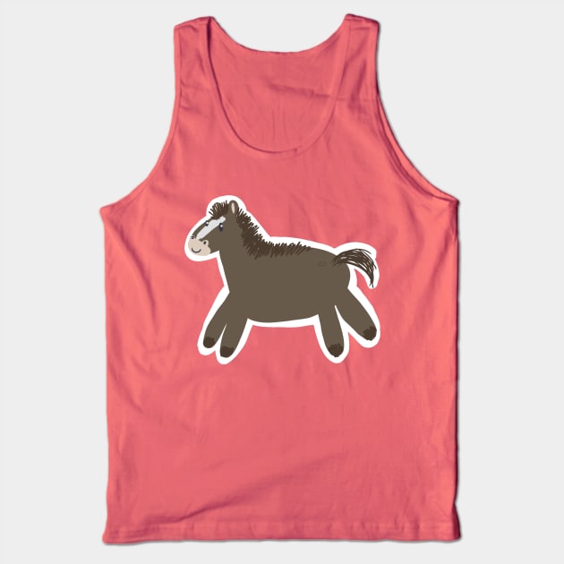 Horse drawn badly- brown Tank Top by Xetalo